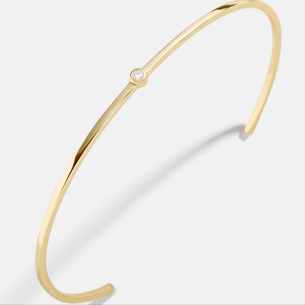 Simple & Dainty Gold Crystal Cuff Bracelet